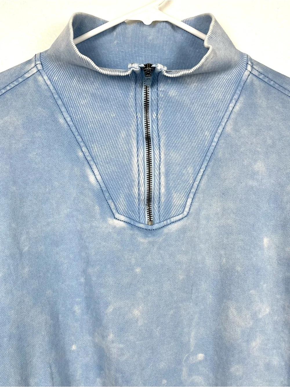 Free People XS FP Movement Valley Girl Pullover Sweatshirt Blue Cloudy Waters